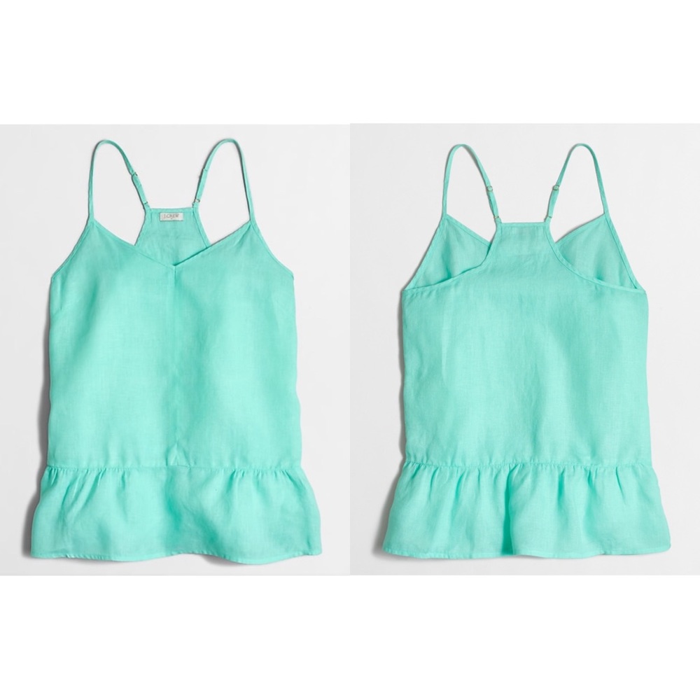 J Crew Linen Cami Top, Tank Top, Mint Green